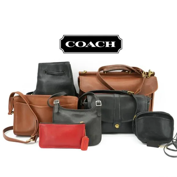 Coach Backpack Vintage Black Leather ITALY Bucket Bag 90s Sonoma